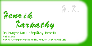 henrik karpathy business card